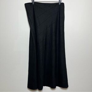 VTG 90s Edwards Women Linen Maxi Skirt 14 Black Circle Academia Witchy Whimsigot